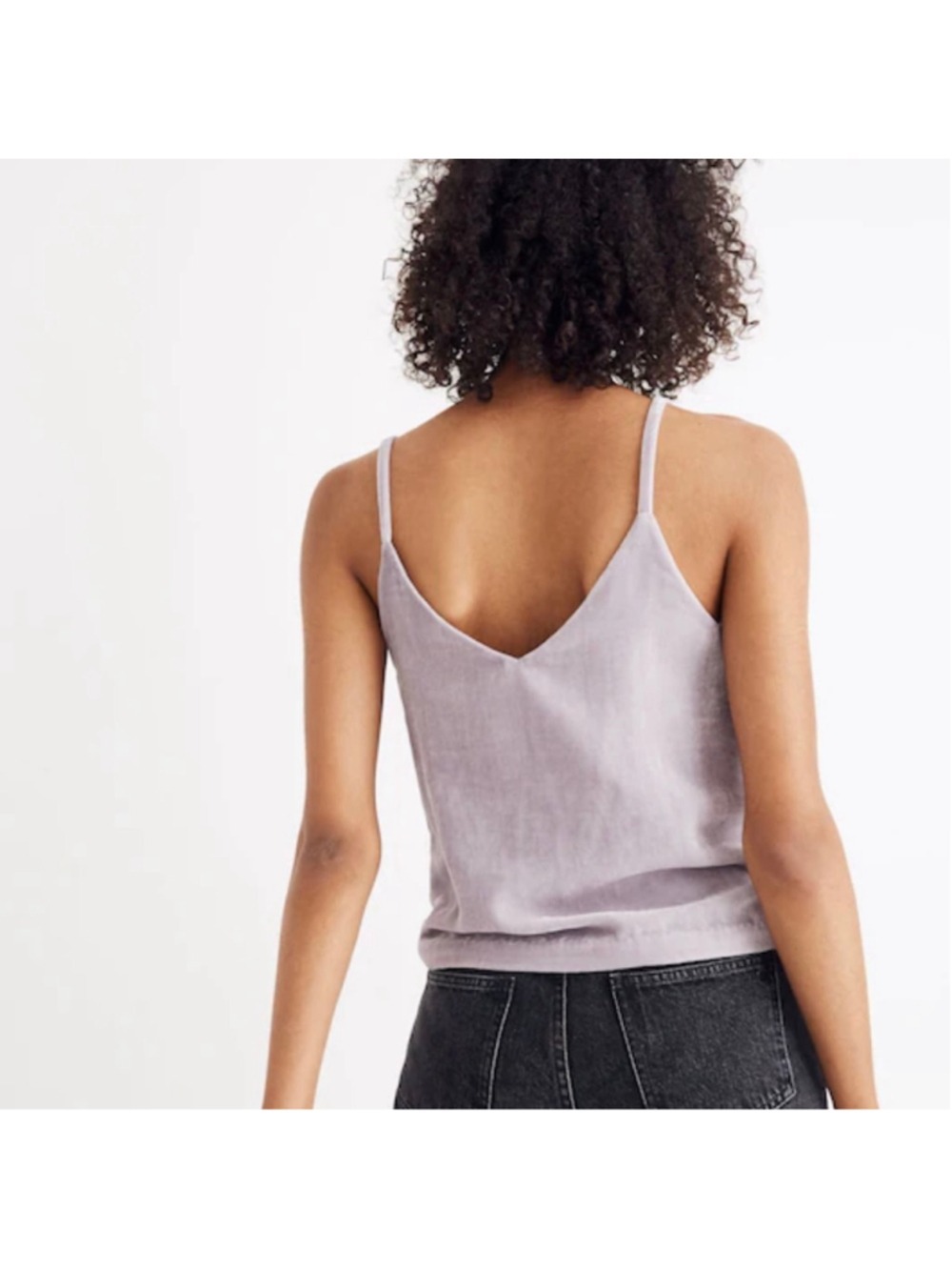 Madewell Velvet Button-Down Cami Thistle Lavender Women’s Size 6 - Picture 4 of 11